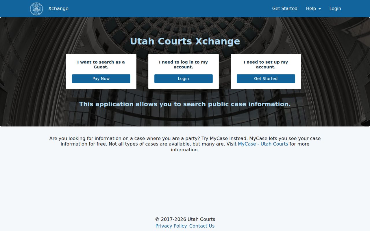Kane County criminal history search through Utah Courts Xchange